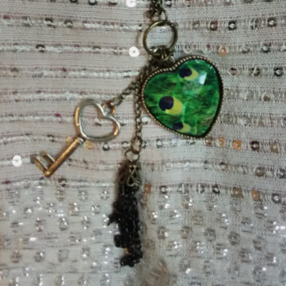 Peacock Heart Necklace